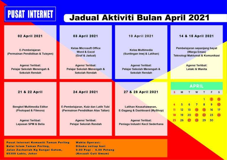 Jadual Aktiviti April 2021