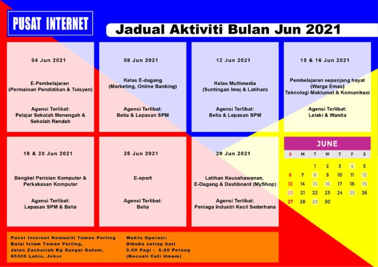 Jadual Aktiviti Bulan Jun 2021