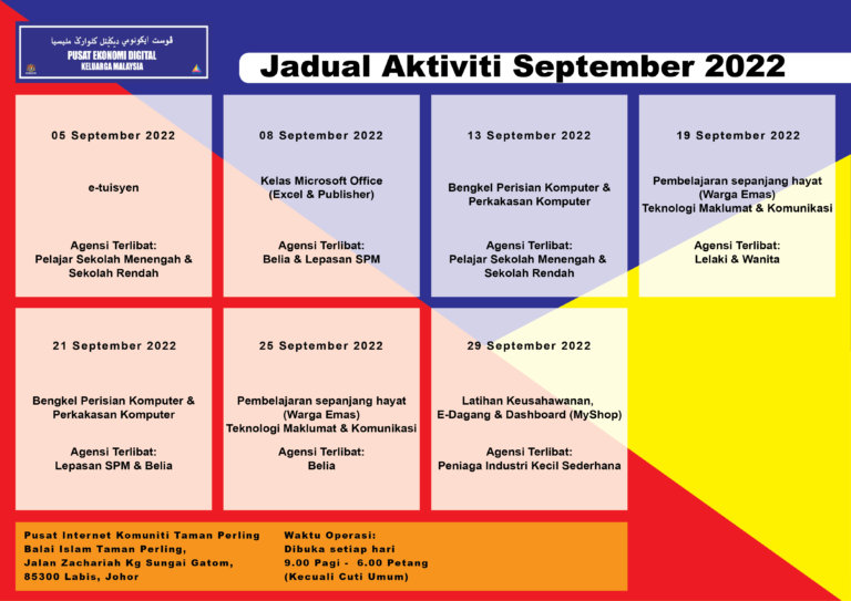 Jadual Aktiviti September 2022