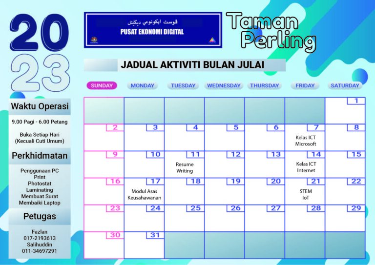 Jadual Aktiviti Julai 2023 01